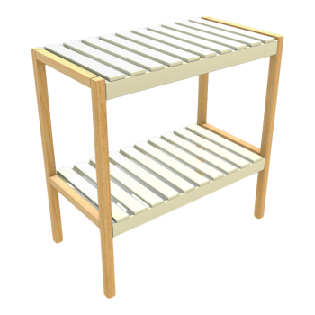 White Solid Wood Double-layer Bookshelf Storage Rack Shoe Rack
