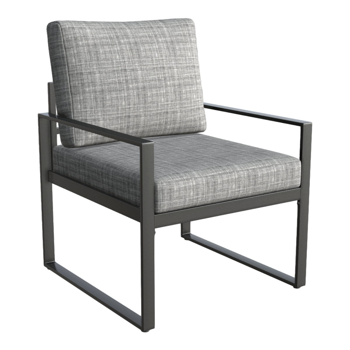 Black gray industrial style balcony courtyard aluminum alloy single sofa chair