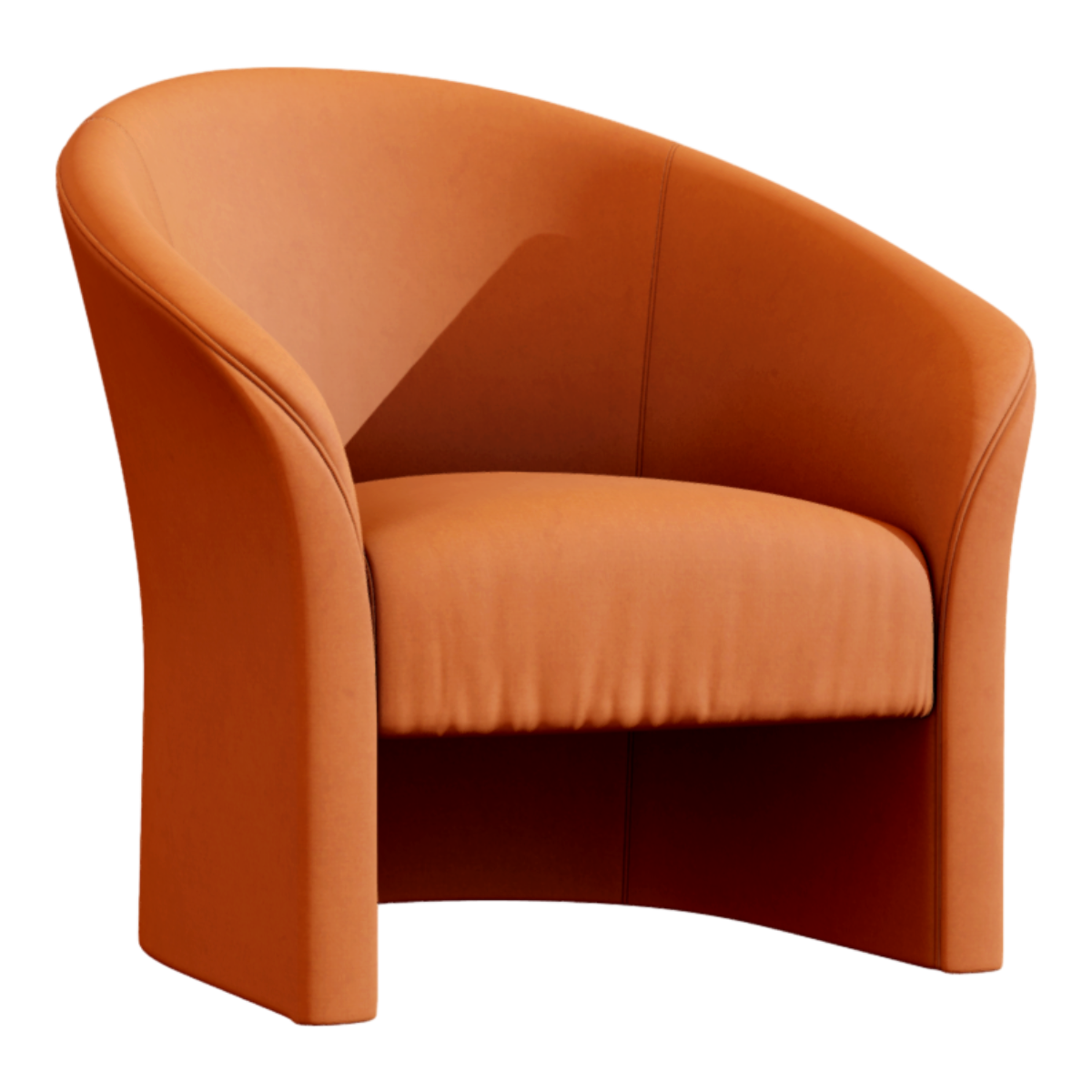 Orange matt velvet leisure sofa lounge reception negotiation chair