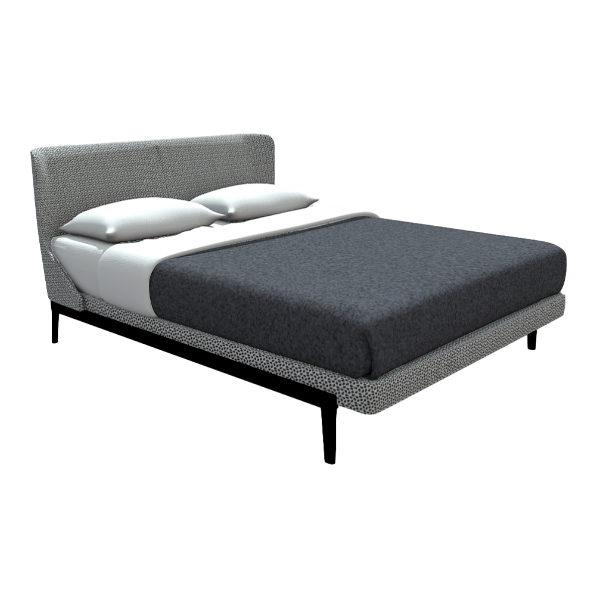 Simple Double Bed Master Bedroom Silent Cotton Linen Fabric Bed