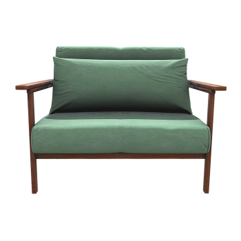 If bamboo color high density sponge cushion solid wood single sofa