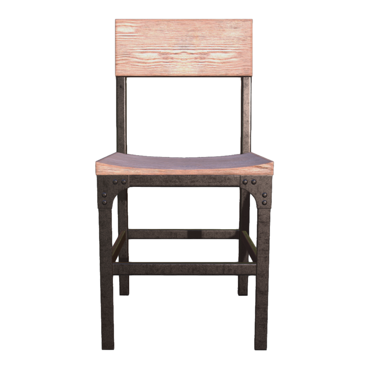 American style industrial iron solid wood backrest leisure chair