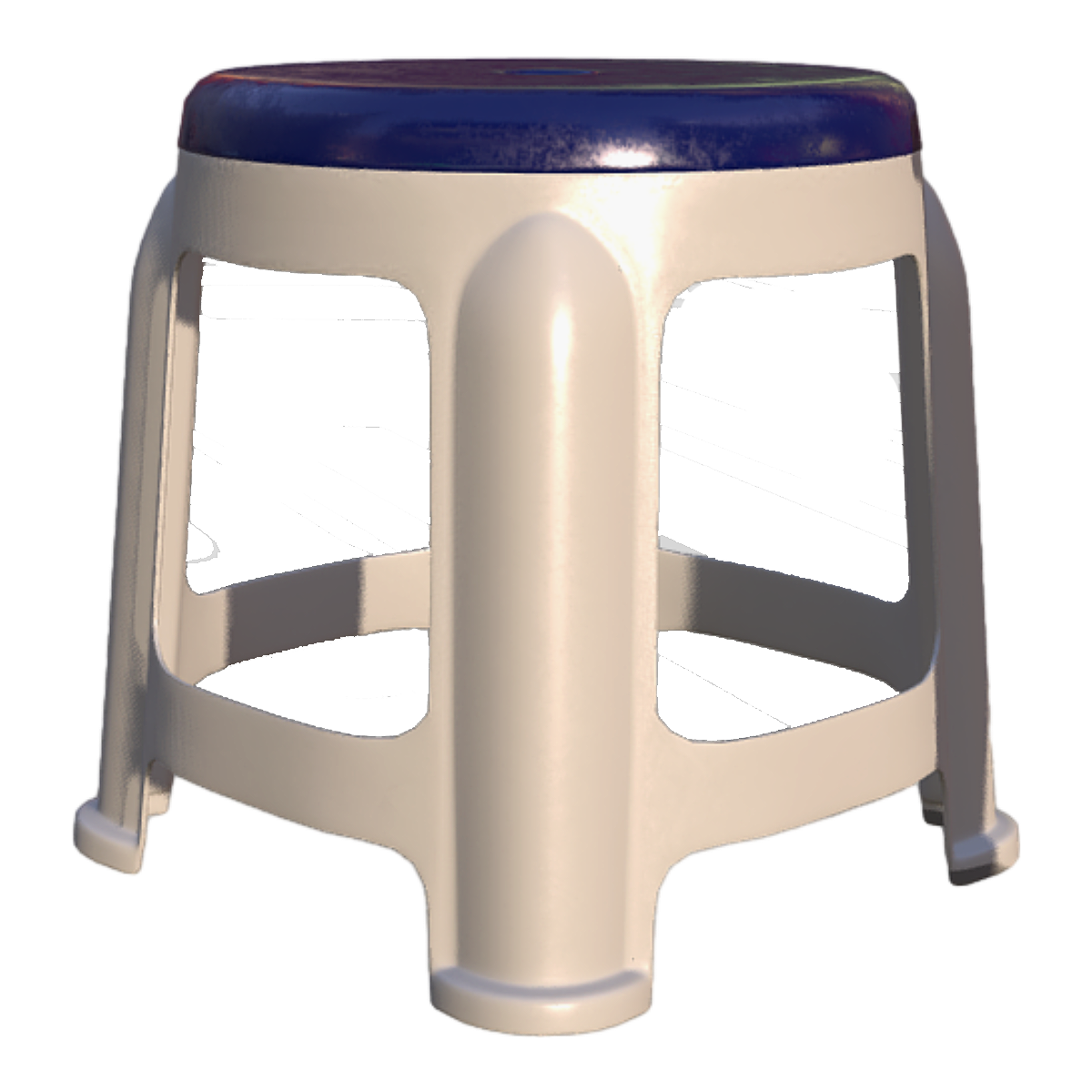 Plastic Stool Two-color Frosted Stool Bathroom Toilet Non-slip Round Stool