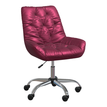 wine red Liftable Leather Swivel Chair
