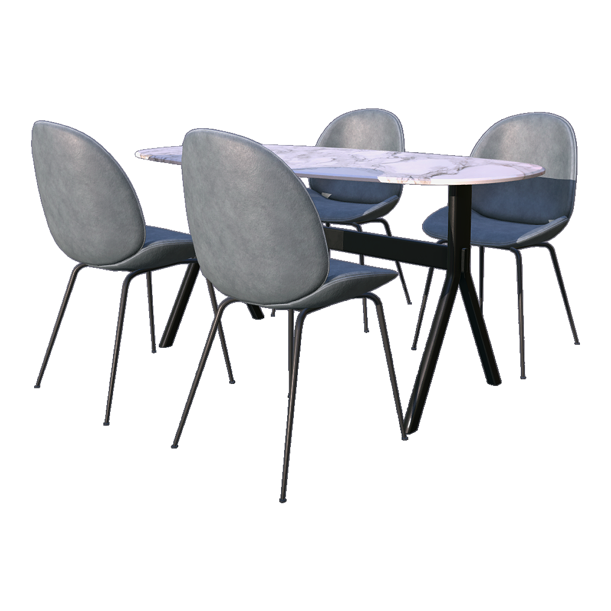 Dining Table Nordic Marble Household Rectangular Dining Table for 4 People