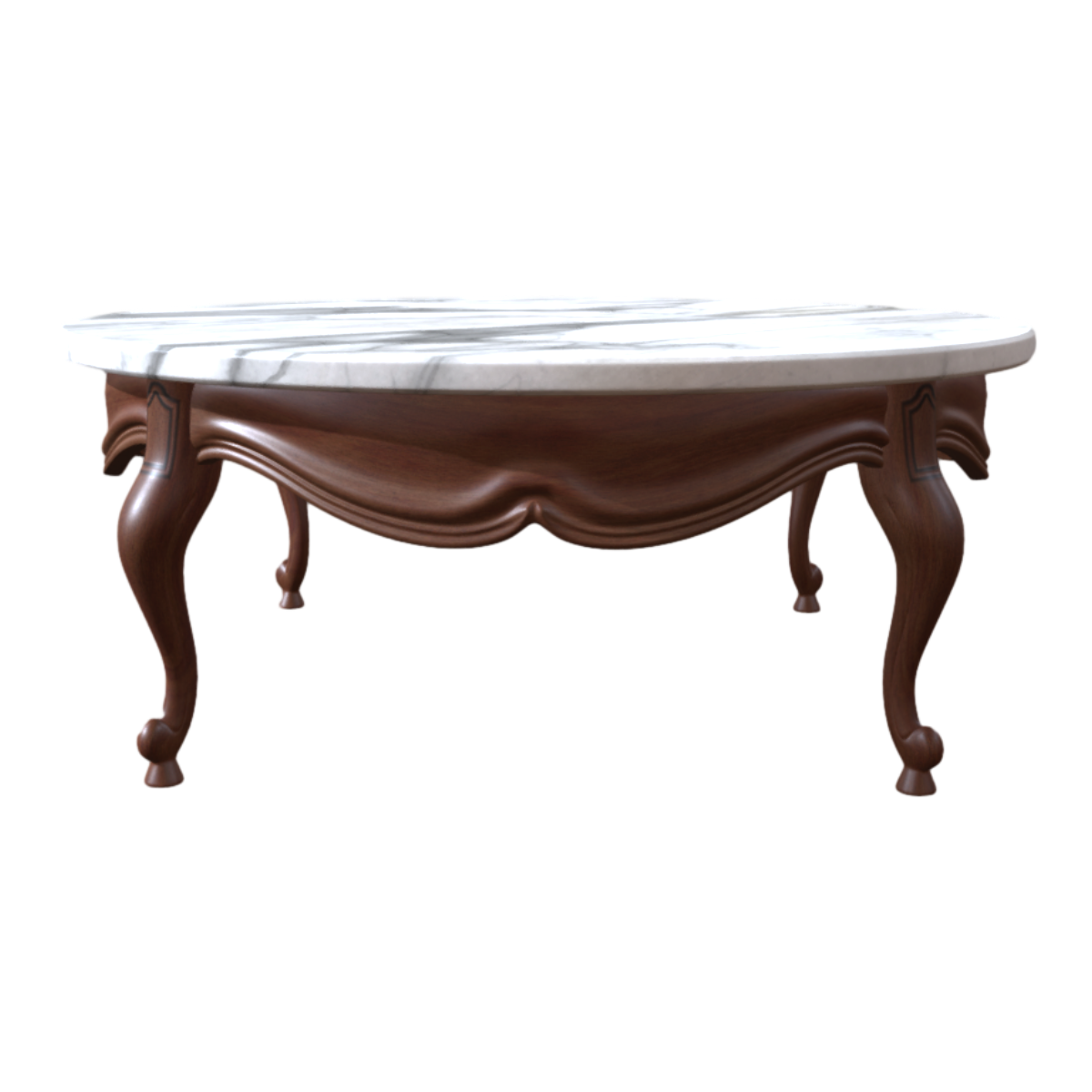 New classical solid wood round marble table coffee table