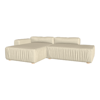 Vertical strip pleated beige right angle L-shaped sofa corner sofa combination