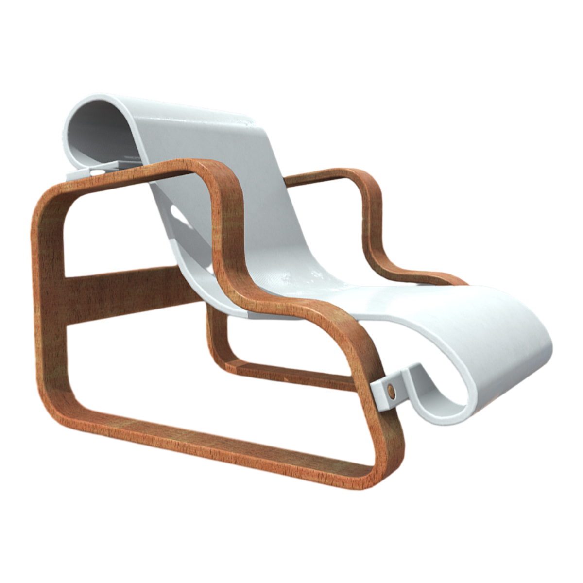 Artistic white solid wood furniture chair 3D model