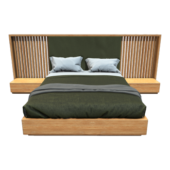 Eco-friendly Oak Double Bed Nordic Modern Simple Bed