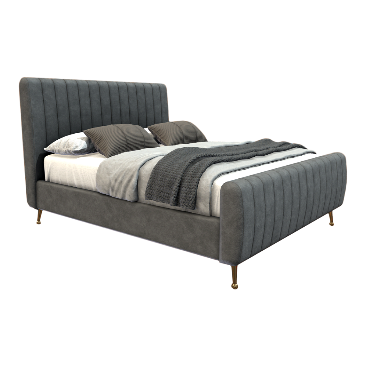 Modern Light Luxury Technology Fabric Bed Double Master Bedroom Italian Style Simple Bed