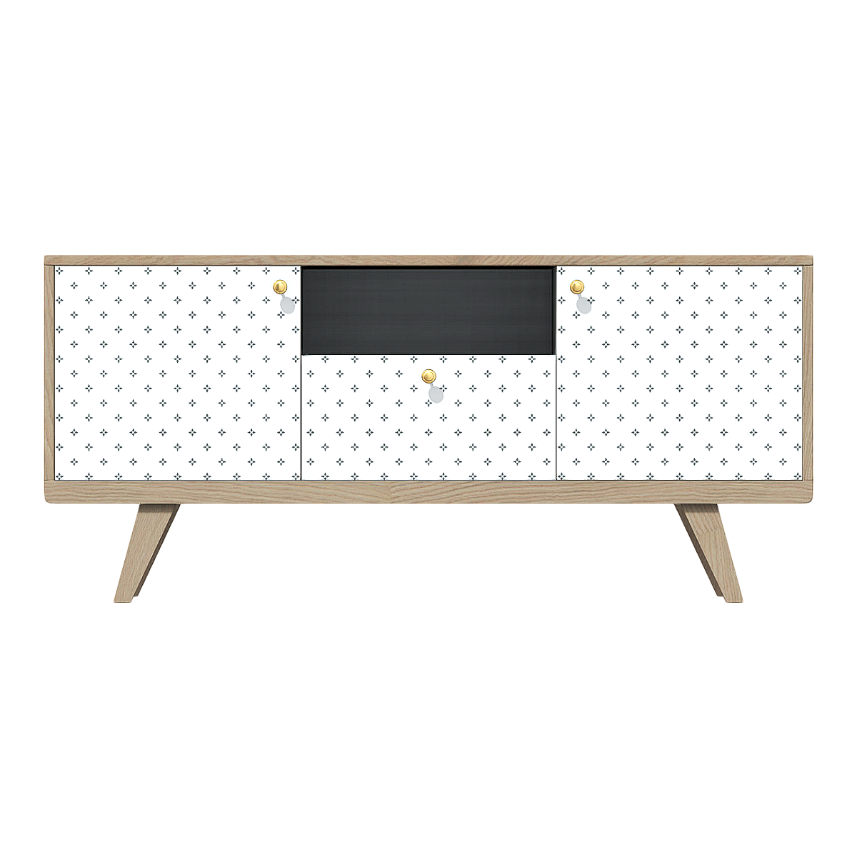 Dot grain solid wood stereo rectangular TV cabinet