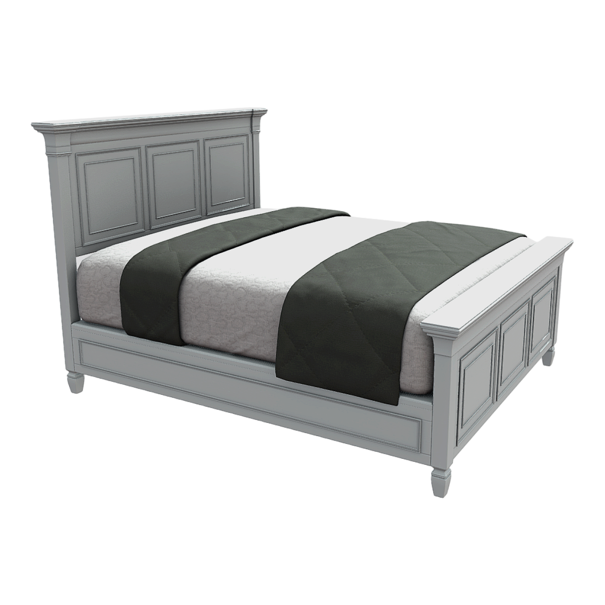 Modern Simple European Style White Solid Wood Thickened Soft Bed