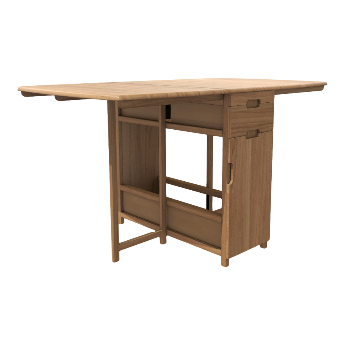 Log Color Folding Table with Drawers Study Table