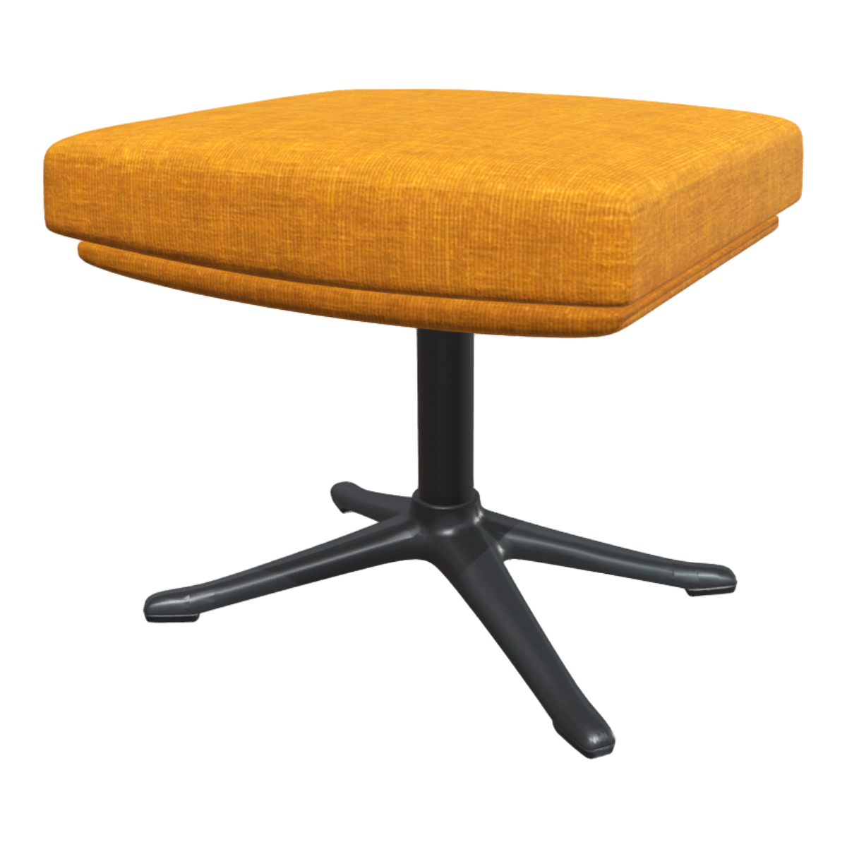 Orange Iron Footstool Fabric Flat Footstool Chair