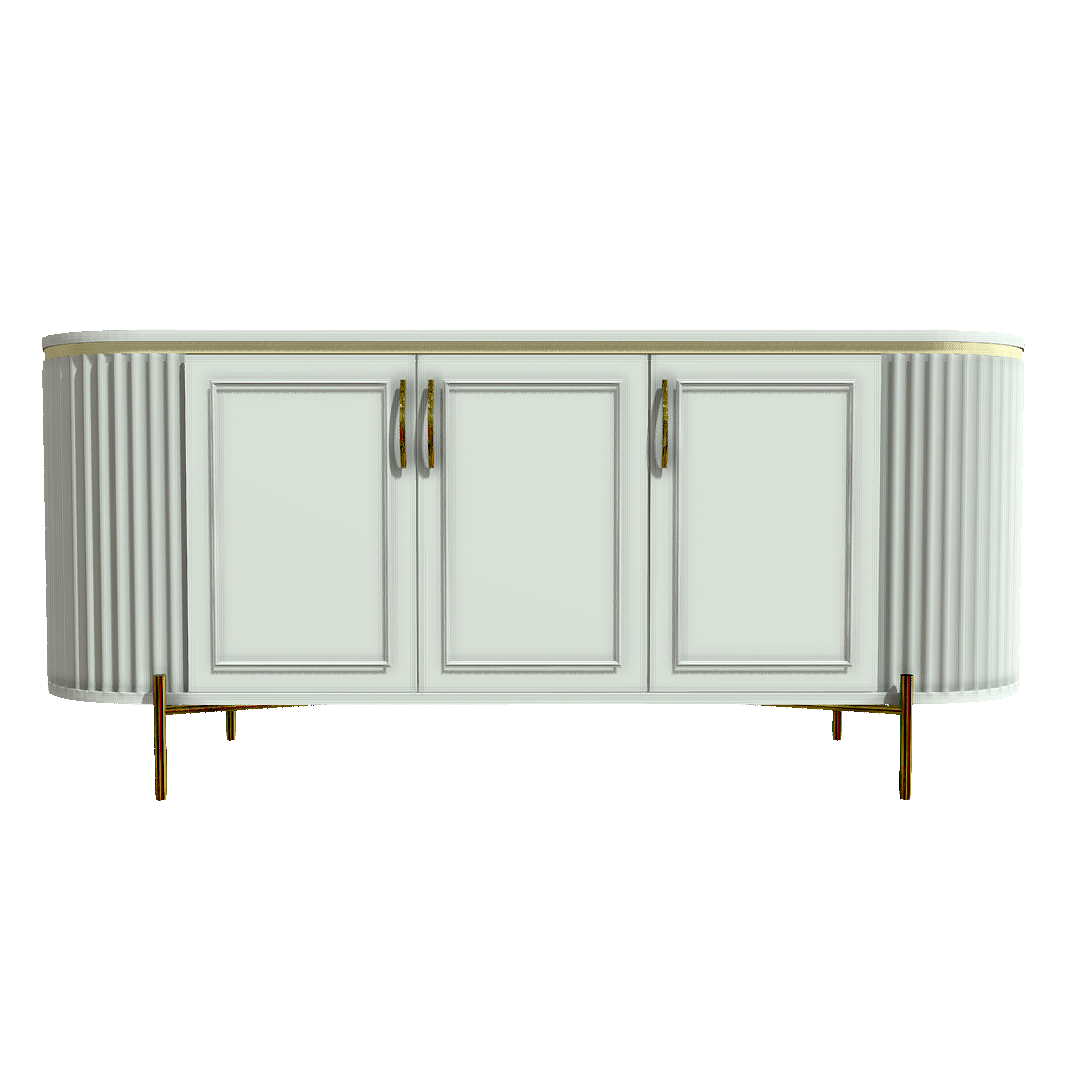 White High-end Luxury Side Cabinet Floor Sideboard