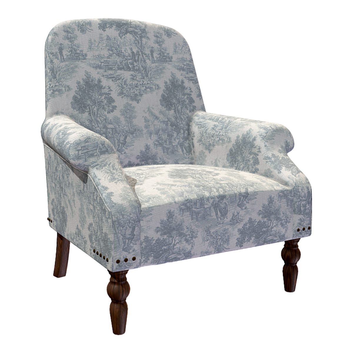 Country Printed linen Soft Bag Tiger Chair Fabric Buckle Single Sofa Casual Chair