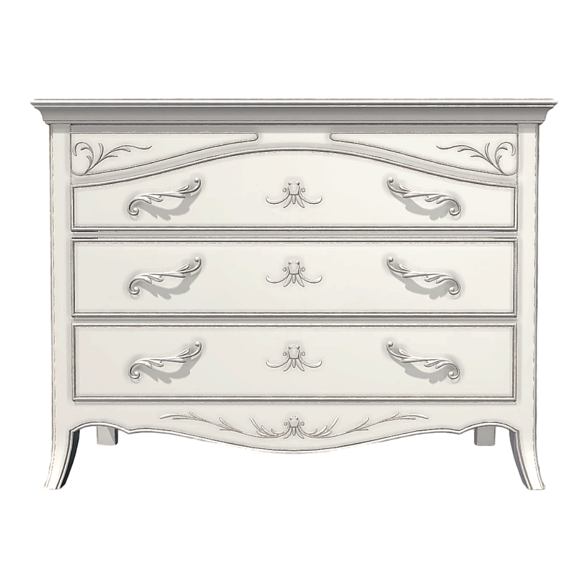 French Style Solid Wood Three Drawer Cabinet Solid Wood Bedside Cabinet Drawer Type Storage Cabinet Storage Cabinet