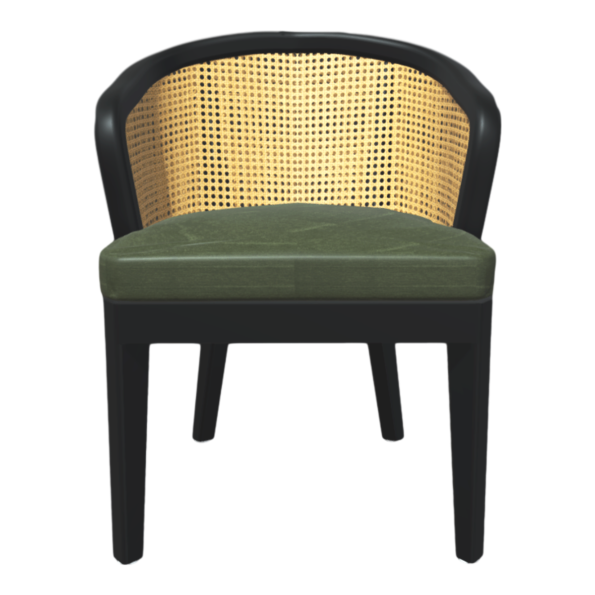 Black Rattan Dining Chair Vintage Balcony Solid Wood Armchair Middle Ancient Chair