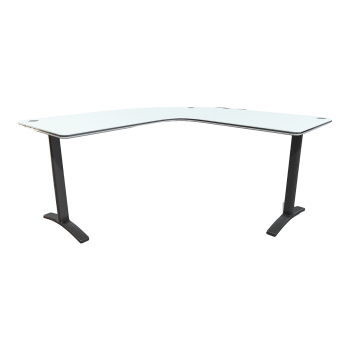 Minimalist and Smooth Desktop Corner Table Wrought Iron Curved Corner Table
