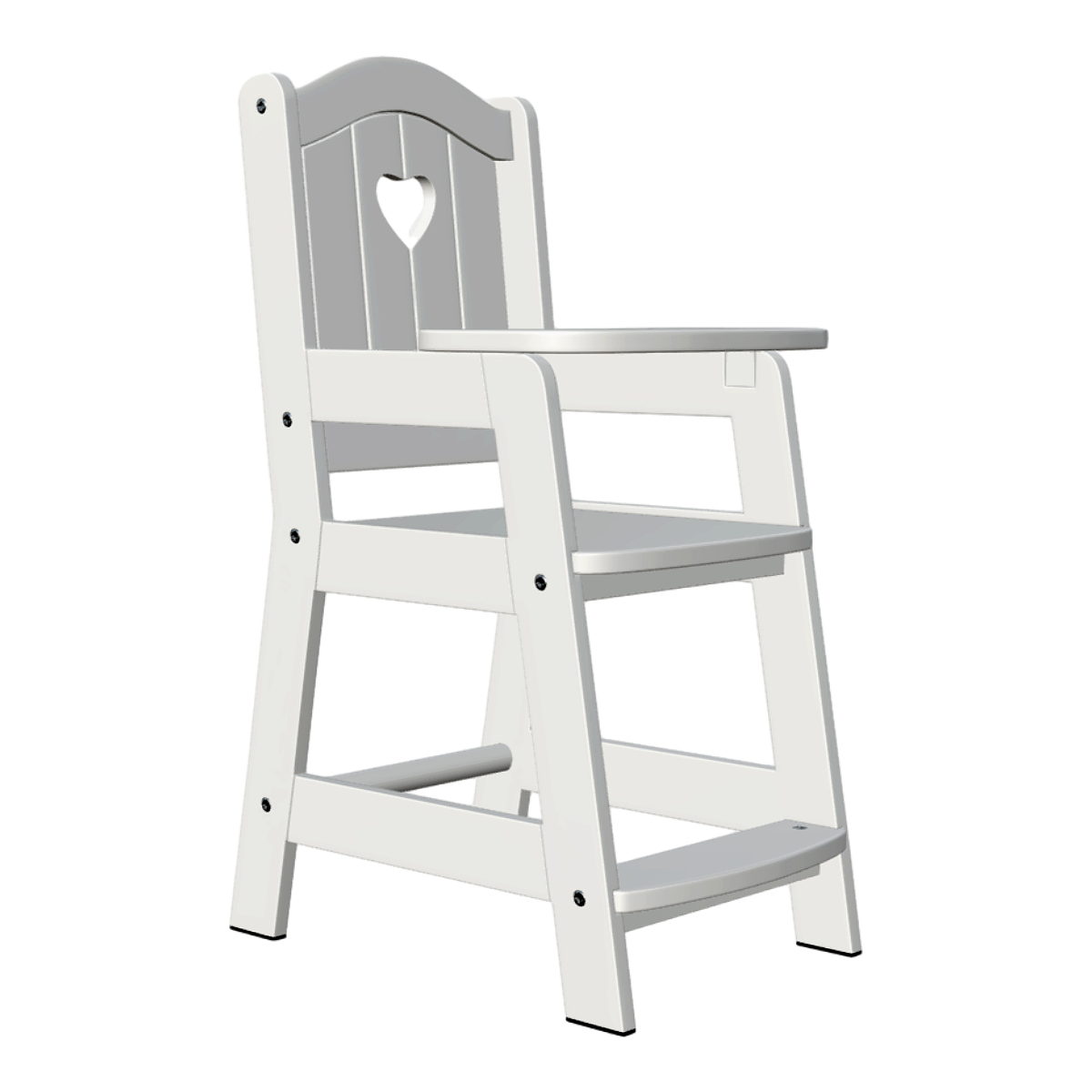 White Paint Baby Dining Chair Pocket High Chair