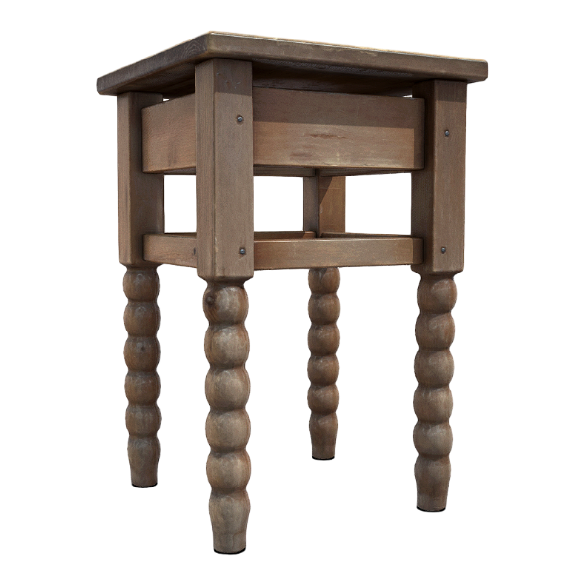 Retro old feeling solid wood gourd foot bench chair