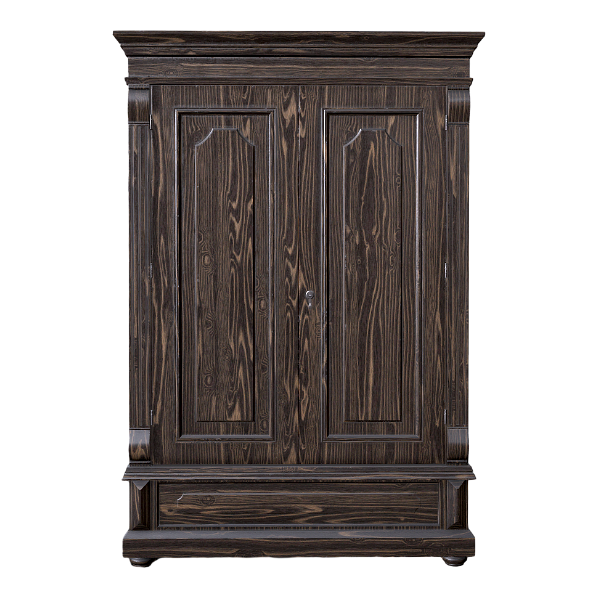 rustic solid wood classic retro wardrobe storage cabinet double door bedroom furniture