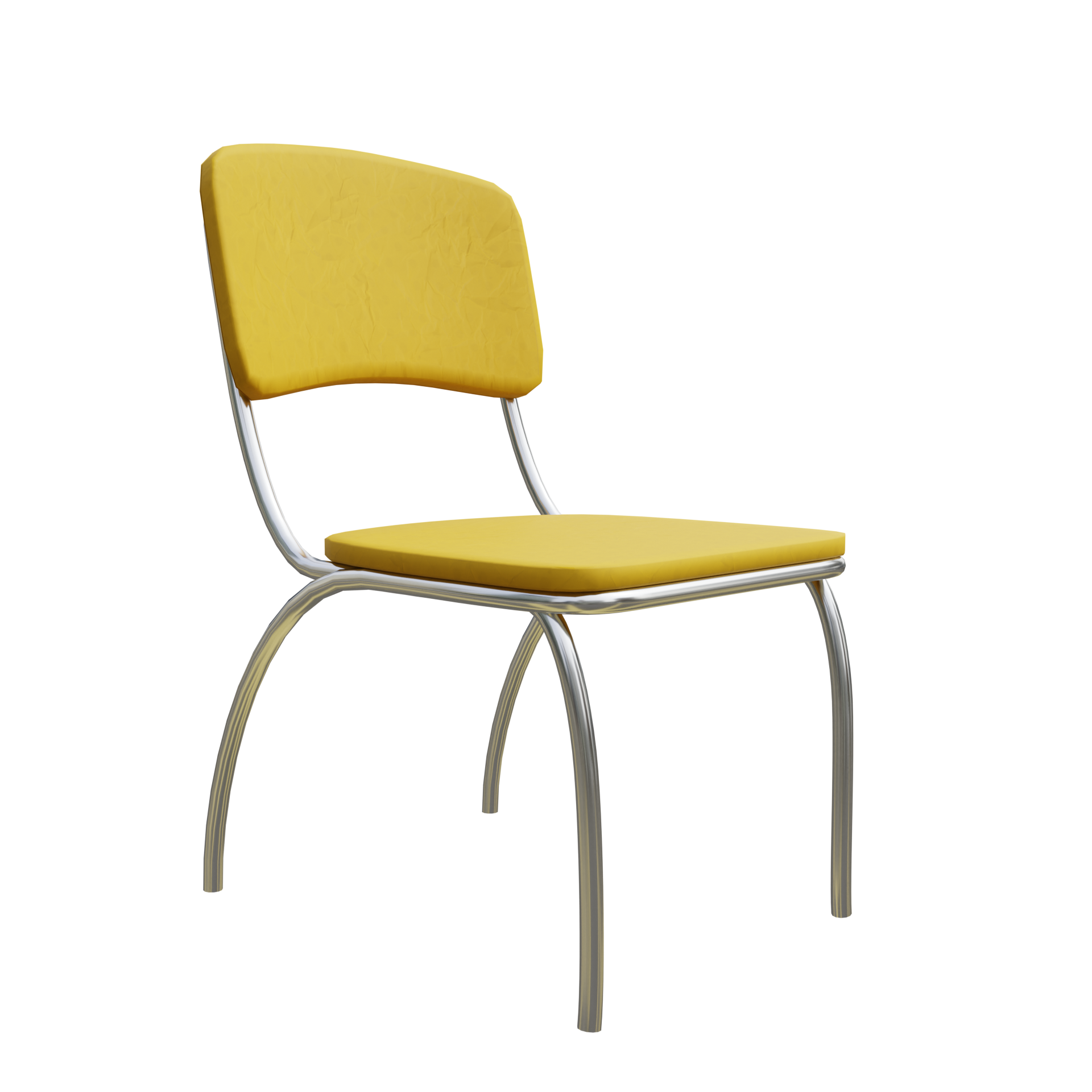 Yellow Plastic Training Chair Stackable Solid Steel Foot Chair