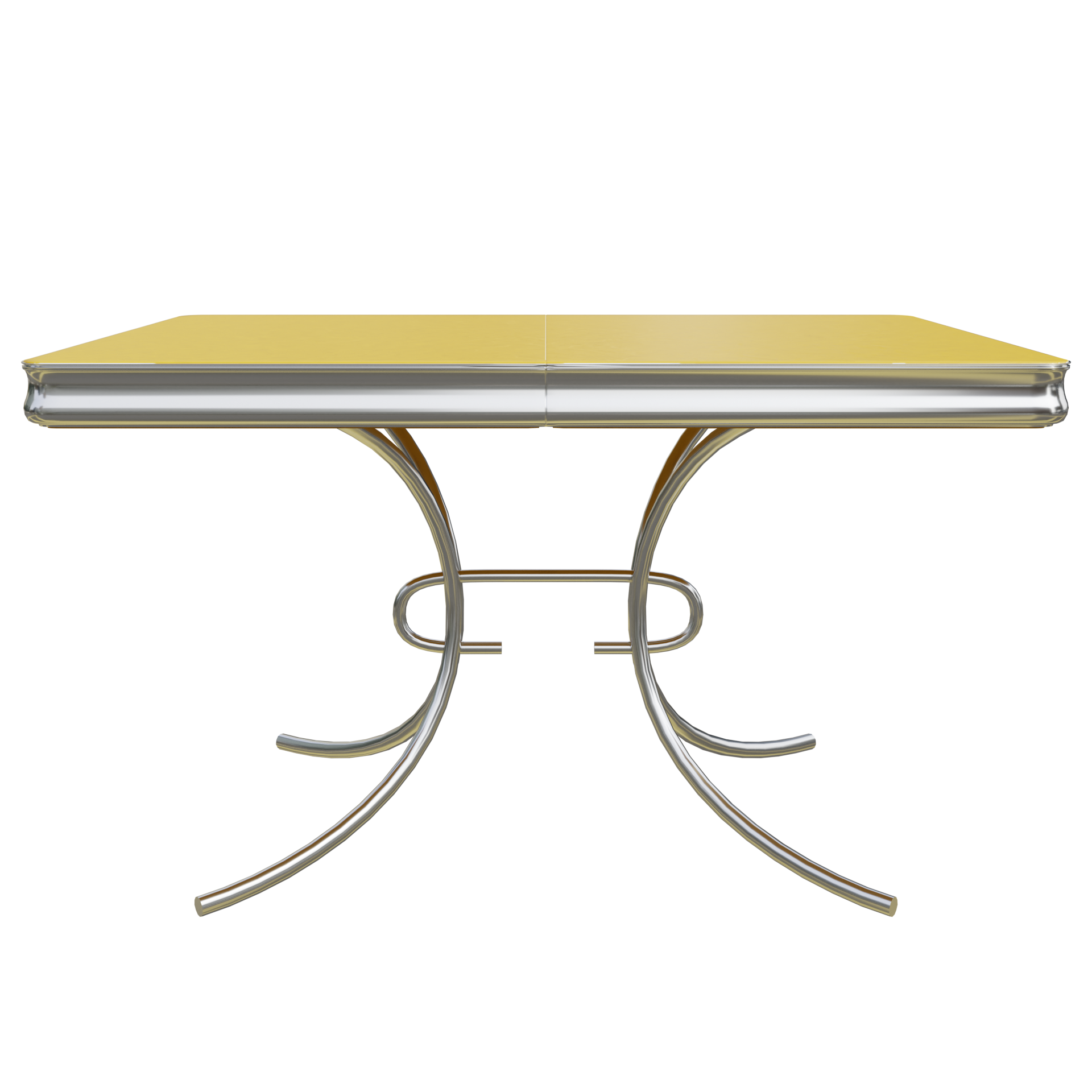 Yellow Stainless Steel Outdoor Casual Square Table Tea Table