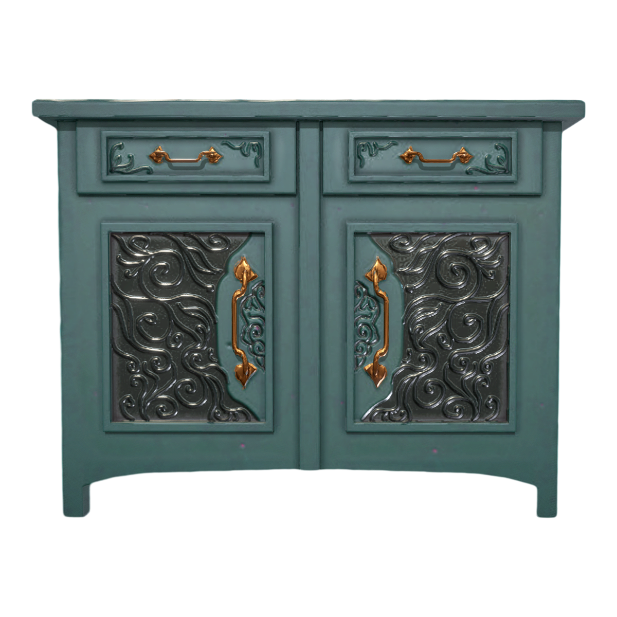 French Country Vintage Antique Entrance Cabinet Mediterranean Sideboard