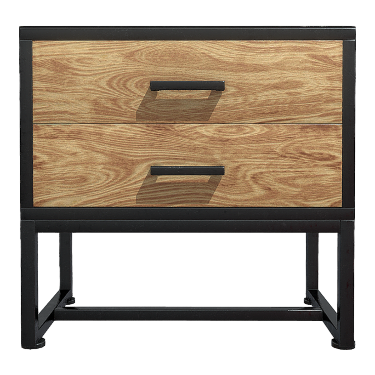 American Style Wrought Iron Solid Wood Bedside Table LOFT Industrial Style Drawer Cabinet