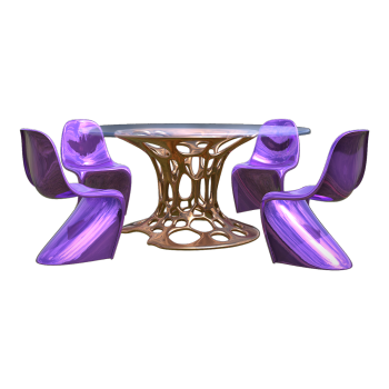 Purple Creative Alien Bar Table and Chair Smooth Plum Blossom Table and Chair Combination