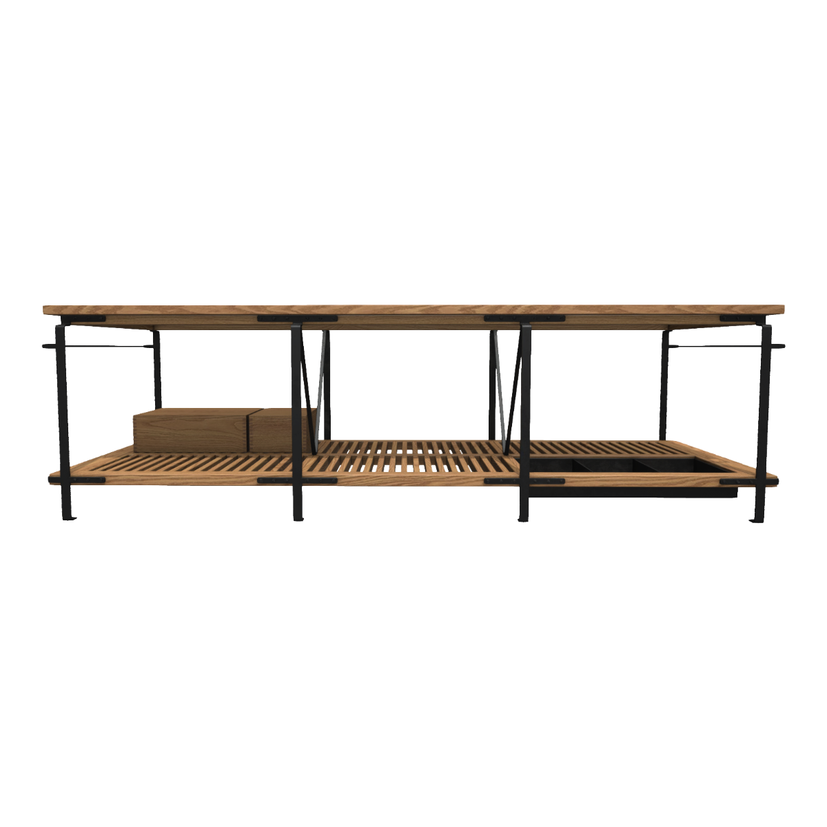 Loft American Industrial Style Furniture Solid Wood Coffee Table for Living Room Small Apartment Retro Tea Table Rectangular