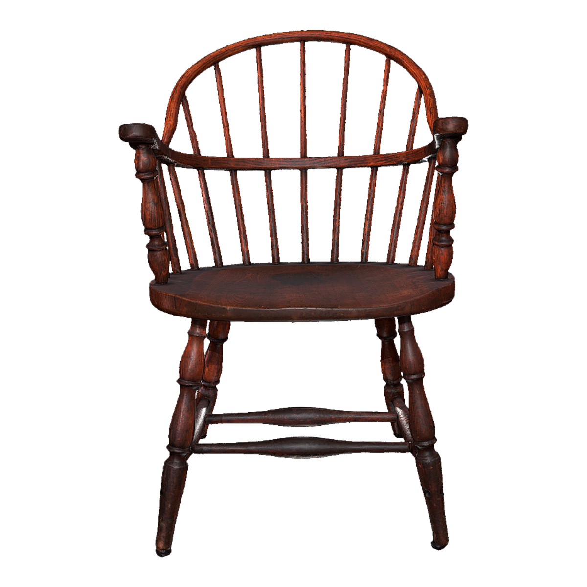 Old Feeling Natural Wooden Curved Windsor Chair Backrest Circle Chair