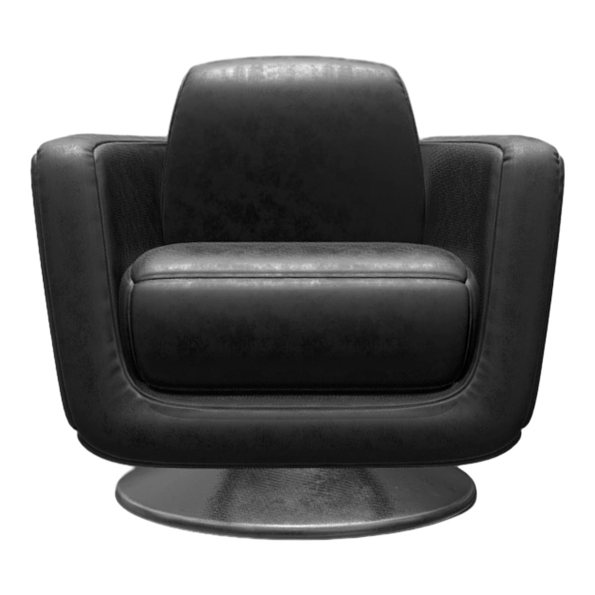 Black Oil Wax Leather Swivel Sofa Chair Barber Shop Leather Sofa Chair