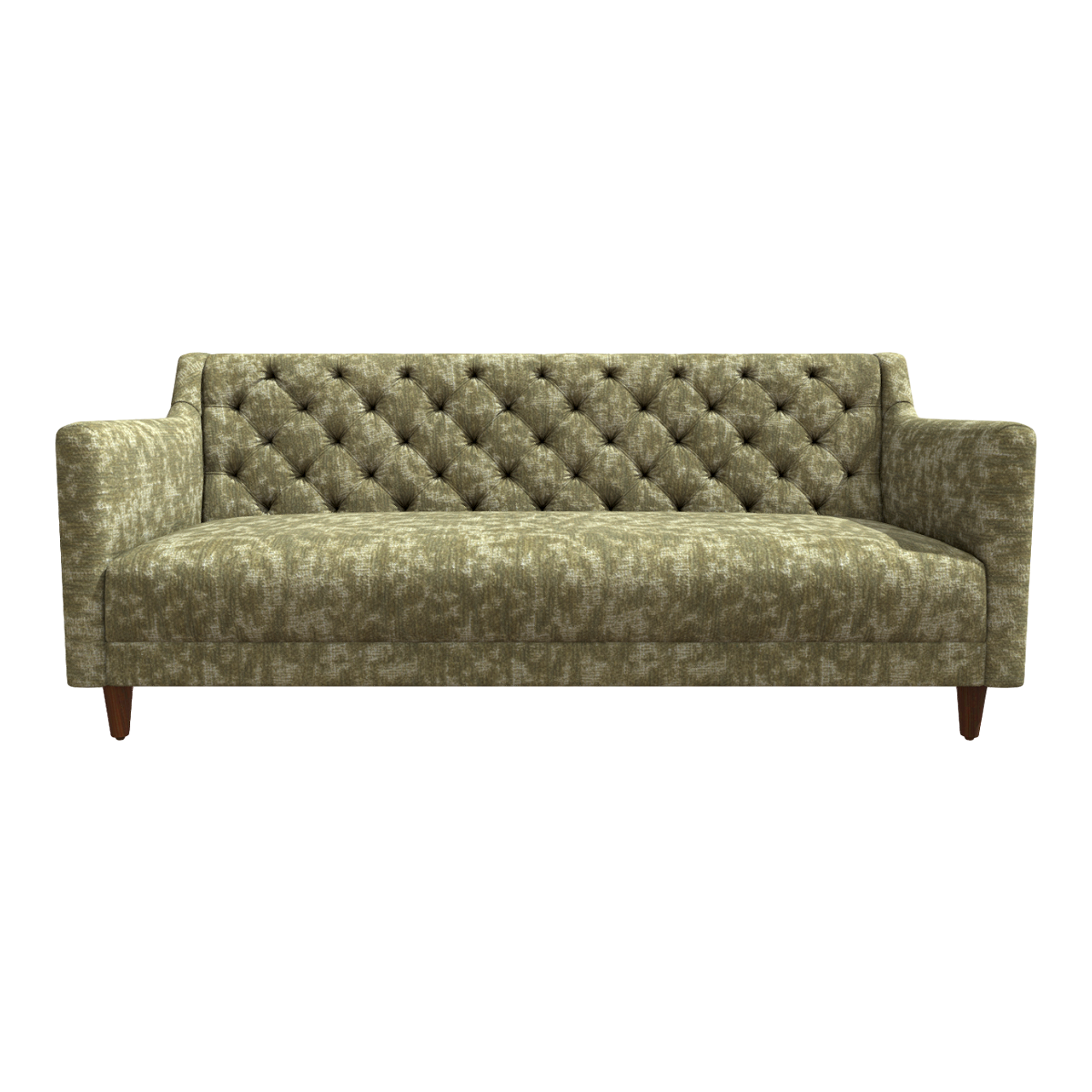 Modern Triple Buckle Simple Retro Mottled Fabric Sofa