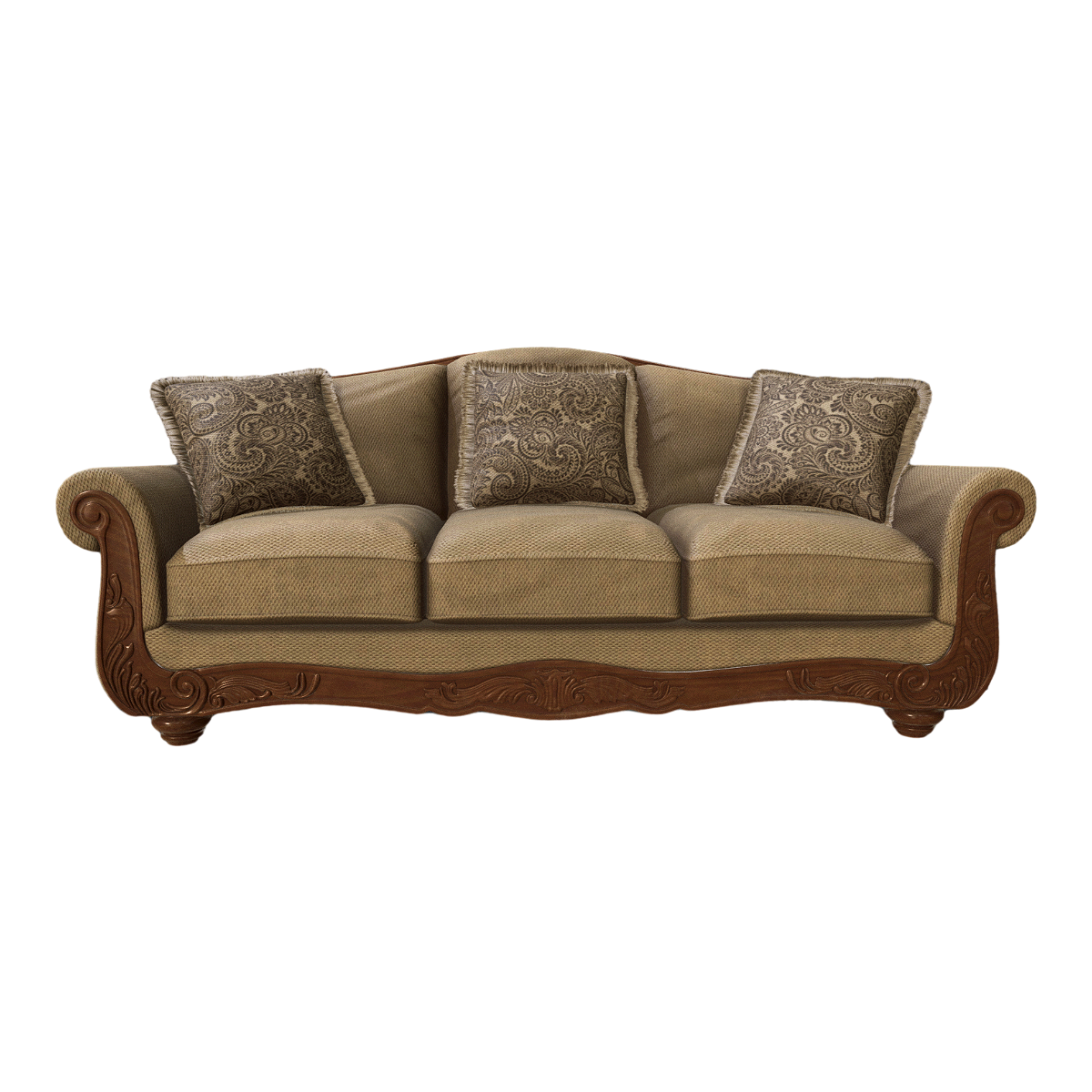 American imported retro carved sofa modern leisure fabric sofa