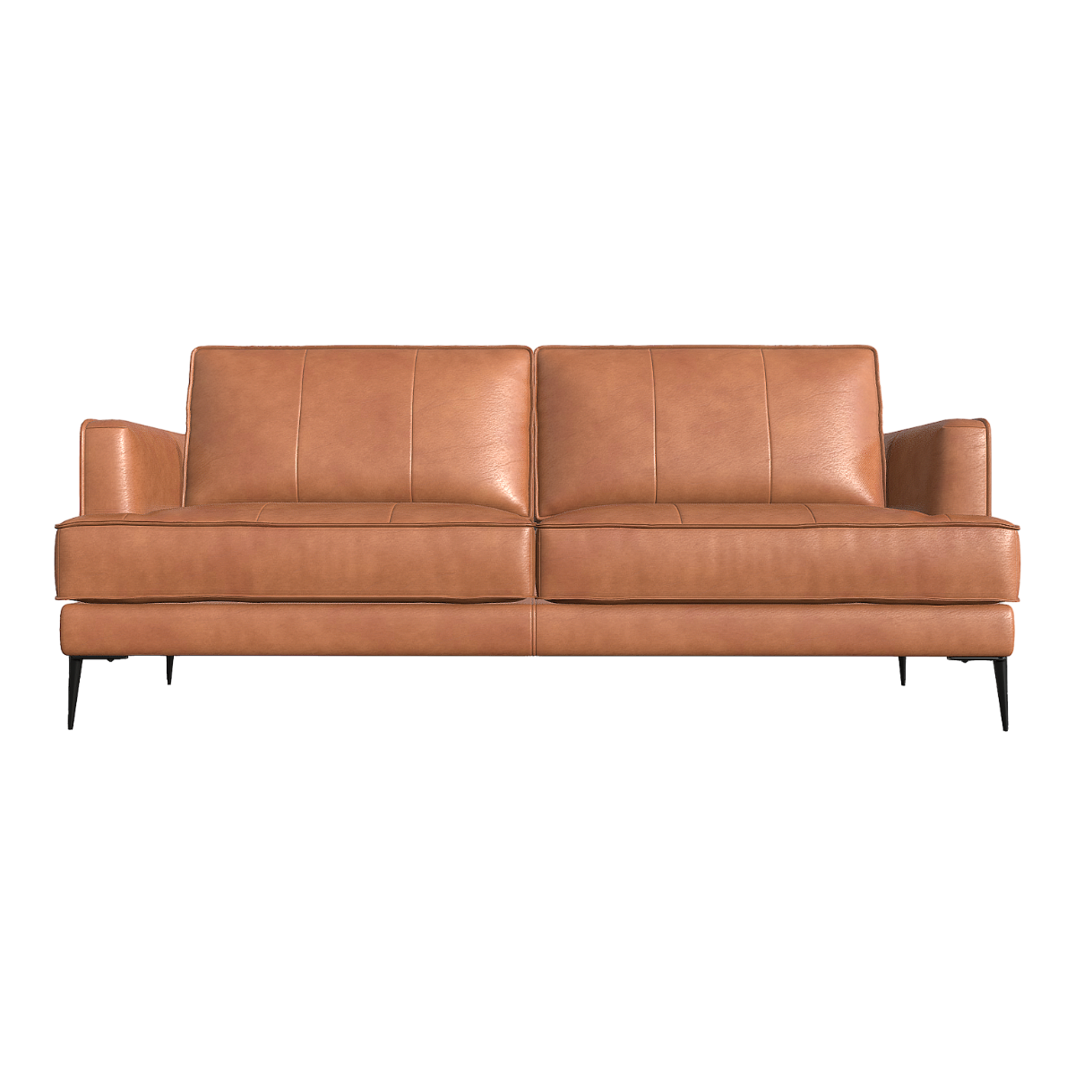 camel Imitation Leather Eco IKEA Leather Sofa for Living Room Retro Small Apartment