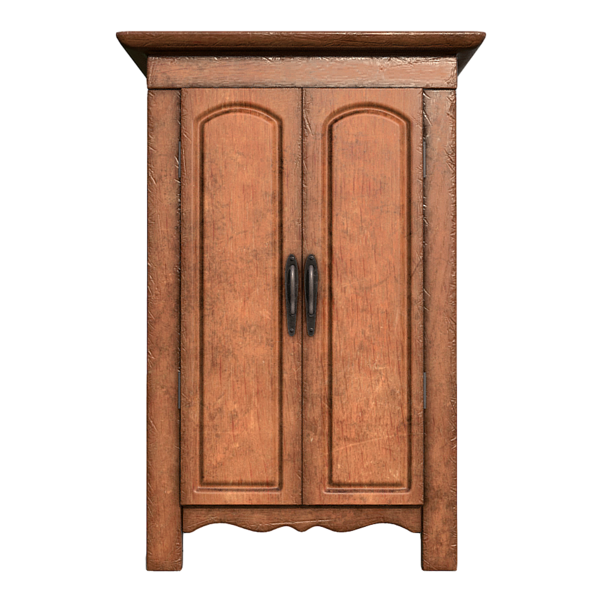 Simple retro old double door solid wood wardrobe