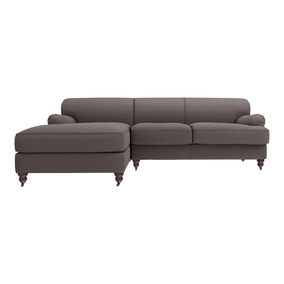 Brown L-shaped Corner Fabric Sofa Large Apartment Multi-person Sofa