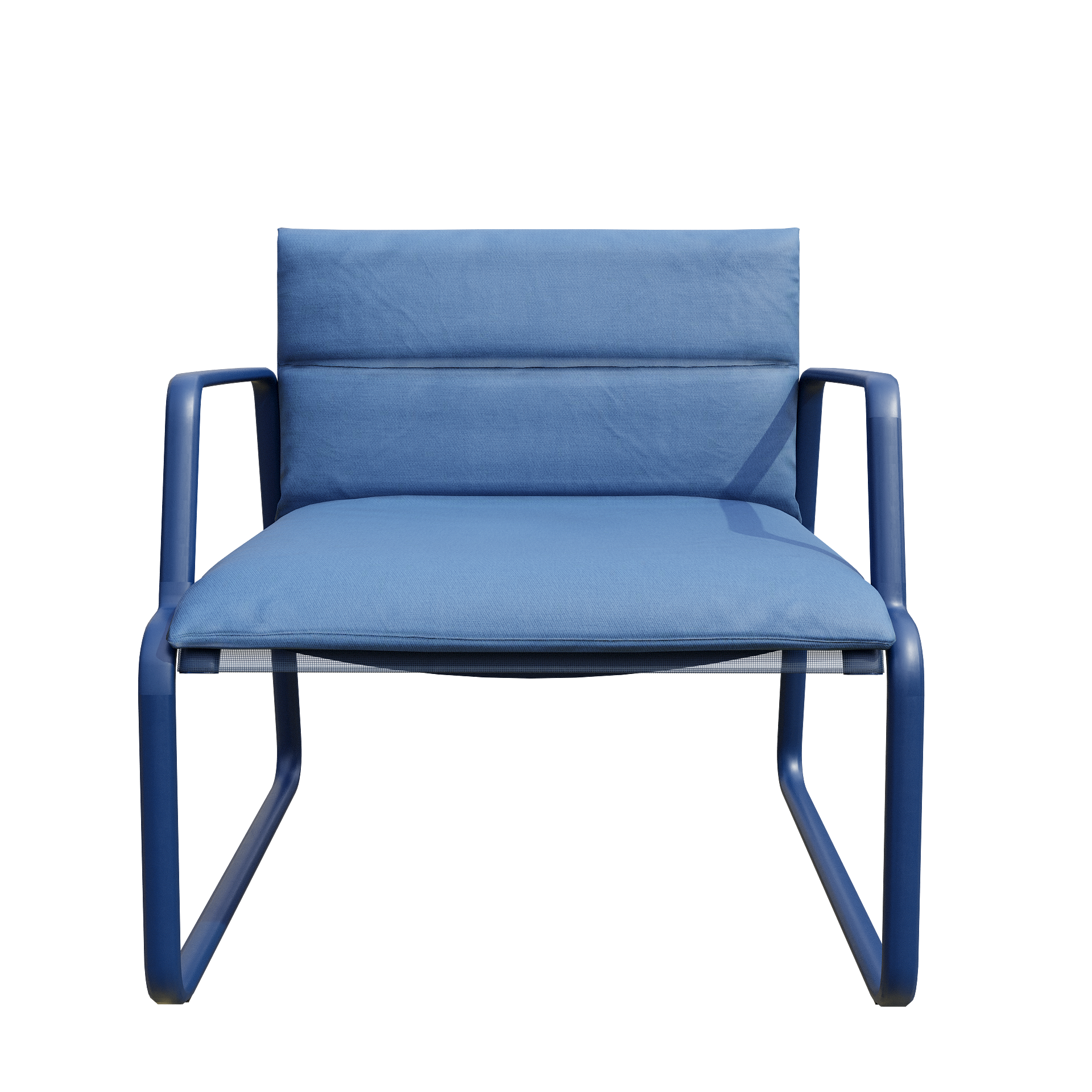 Blue Nordic Style Metal Frame Single Sofa Chair Living Room Balcony Leisure Chair