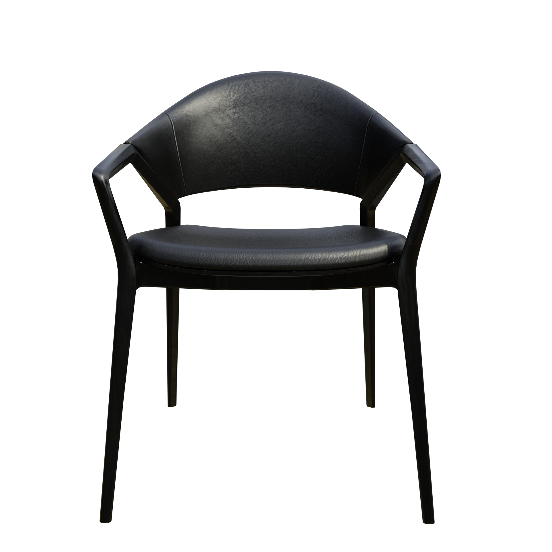 Black Oilskin Saddle Chair Dining Chair Household Restaurant Backrest Chair