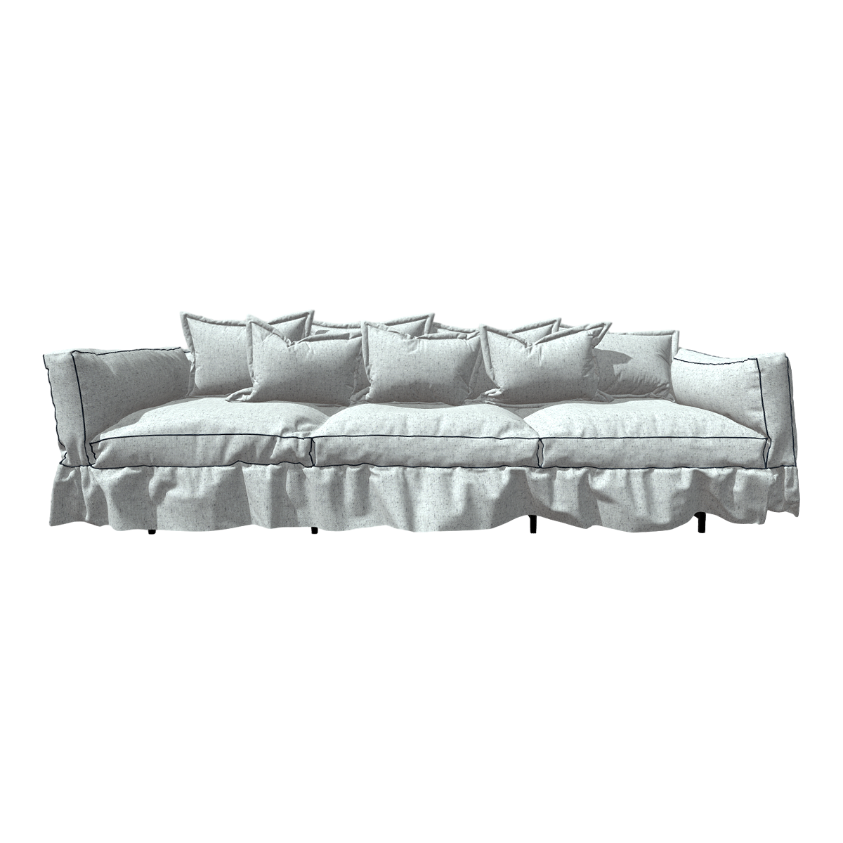 White linen coarse cloth soft bag sofa multi-person sofa