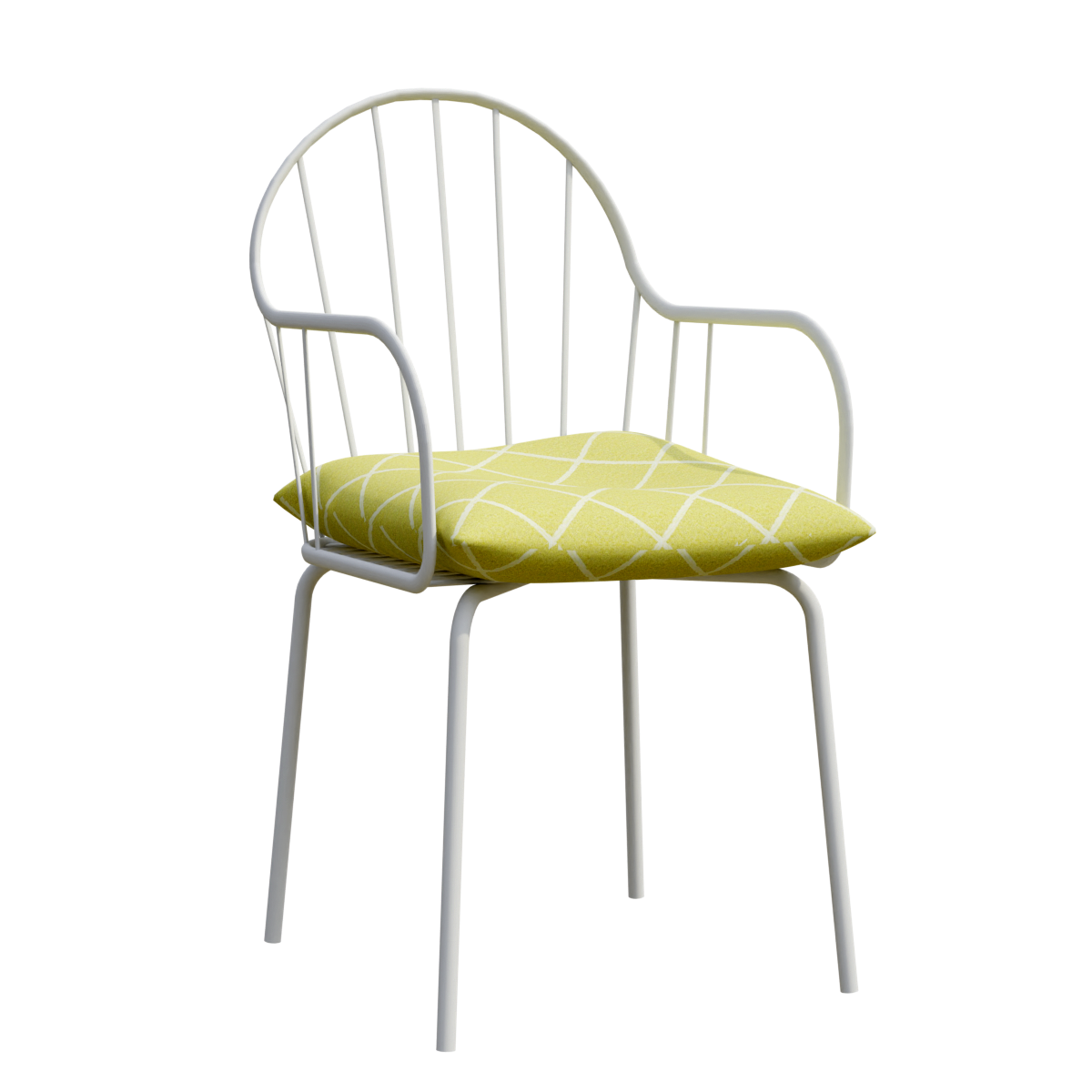 White Paint Iron Dining Chair Outdoor Leisure Chair