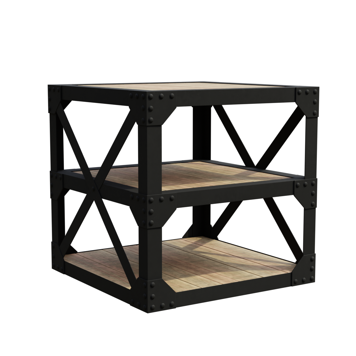 Loft industrial wind coffee table cast iron solid wood design coffee table multi-layer