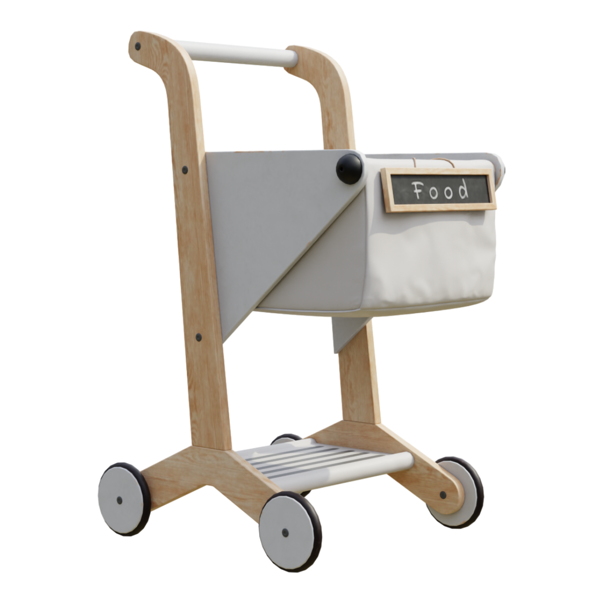 Toy supermarket wooden children's simulation boys and girls toy cart shopping cart