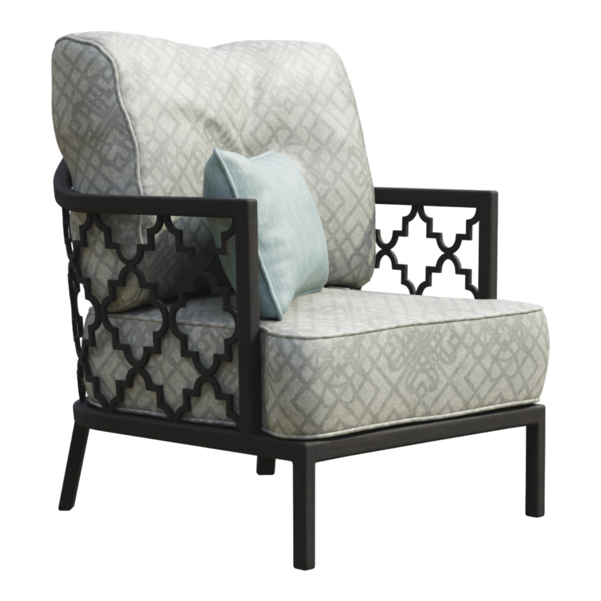 American Style Country Solid Wood Hollow-out Single Sofa Neoclassical Retro Tiger Chair