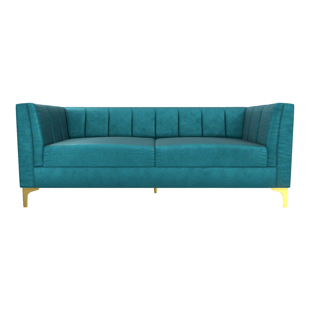 Simple American Style Fabric Stainless Steel Metal Foot Double Three-seat Sofa Club Sofa