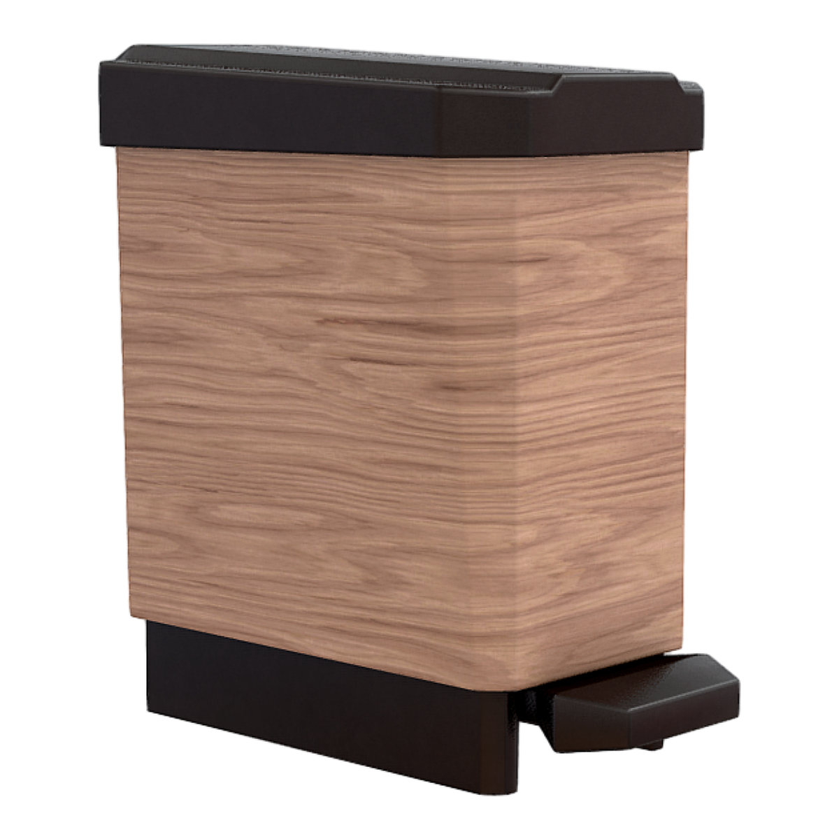 Foot Trash Can Creative Silent Slow Down Stainless Steel Wood Grain Foot Trash Can with Lid