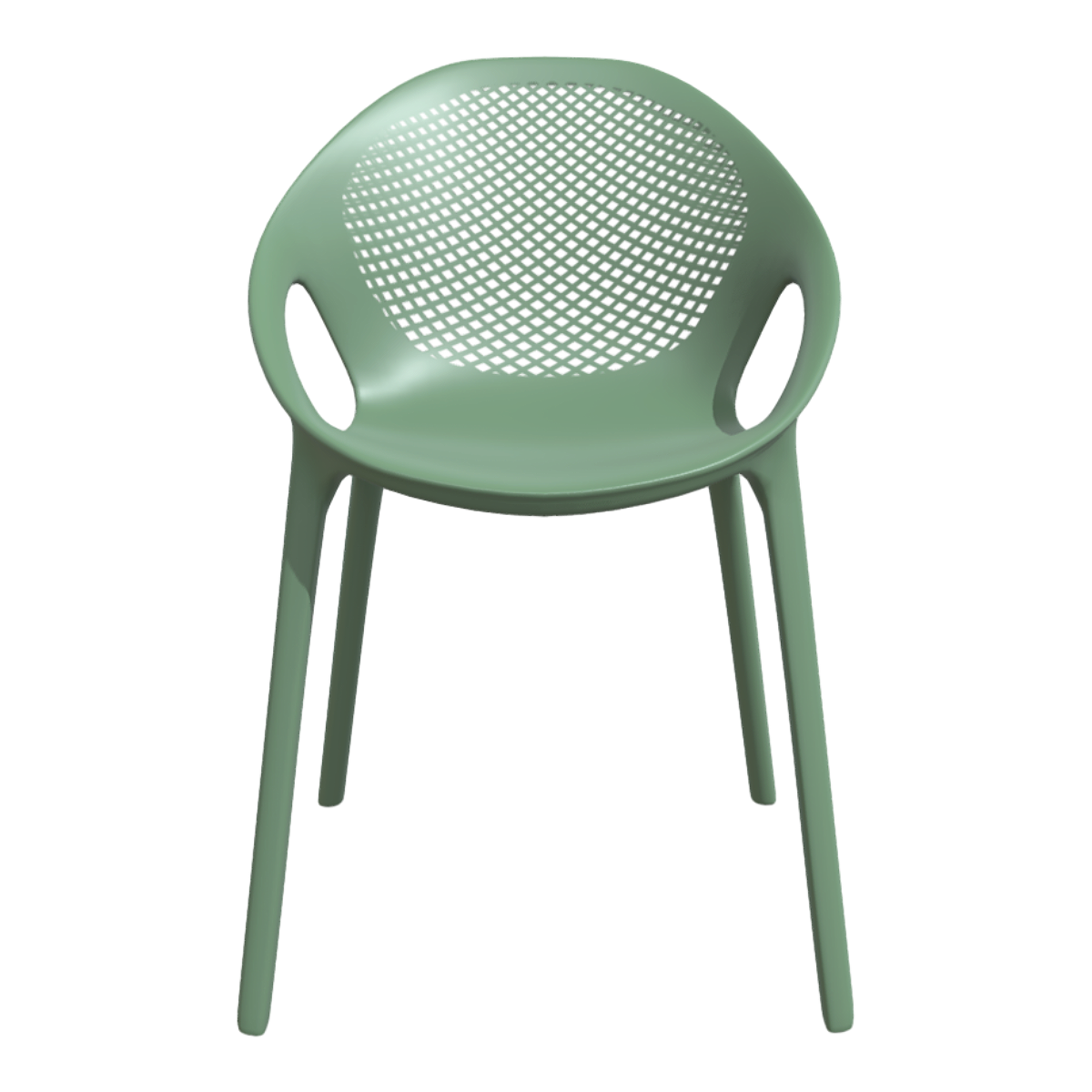 Green Plastic Stool Hollow Backrest Dining Chair Dining Stool