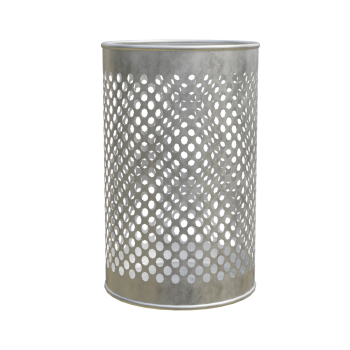 Stainless Steel Trash Bin with Holes Punched Hollow Round Waste Paper Basket Household Toilet